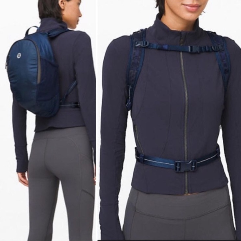 NWT Lululemon Fast and Free Backpack Navy Blue bag reflective